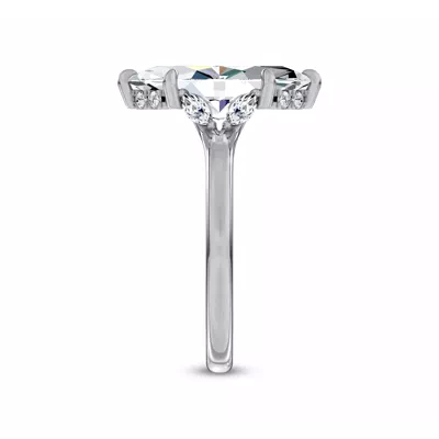 Marcelle Lab Diamond Accent Hidden Halo Engagement Ring
