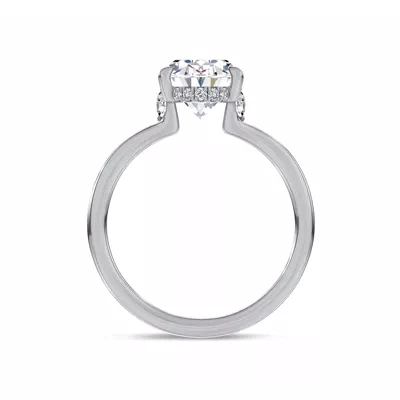 Marcelle Lab Diamond Accent Hidden Halo Engagement Ring