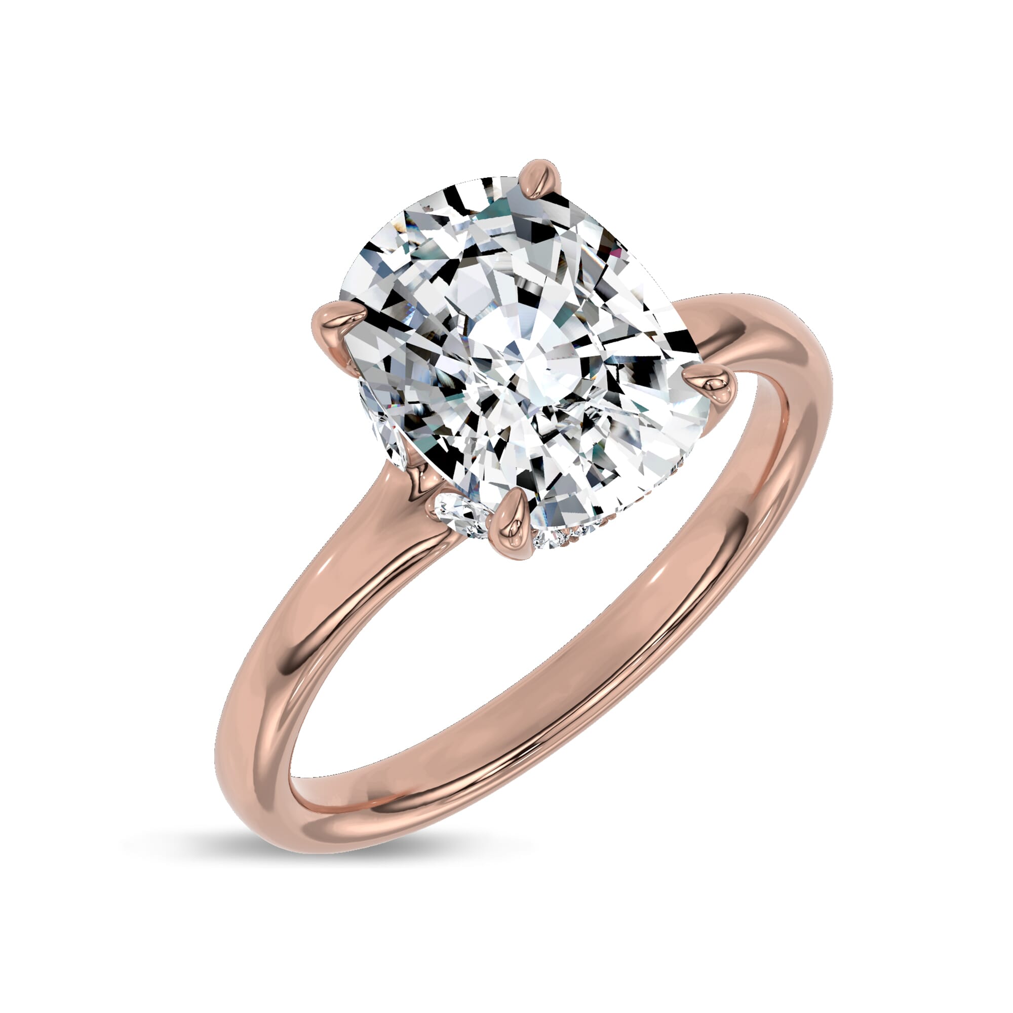 Marcelle Lab Diamond Accent Hidden Halo Engagement Ring