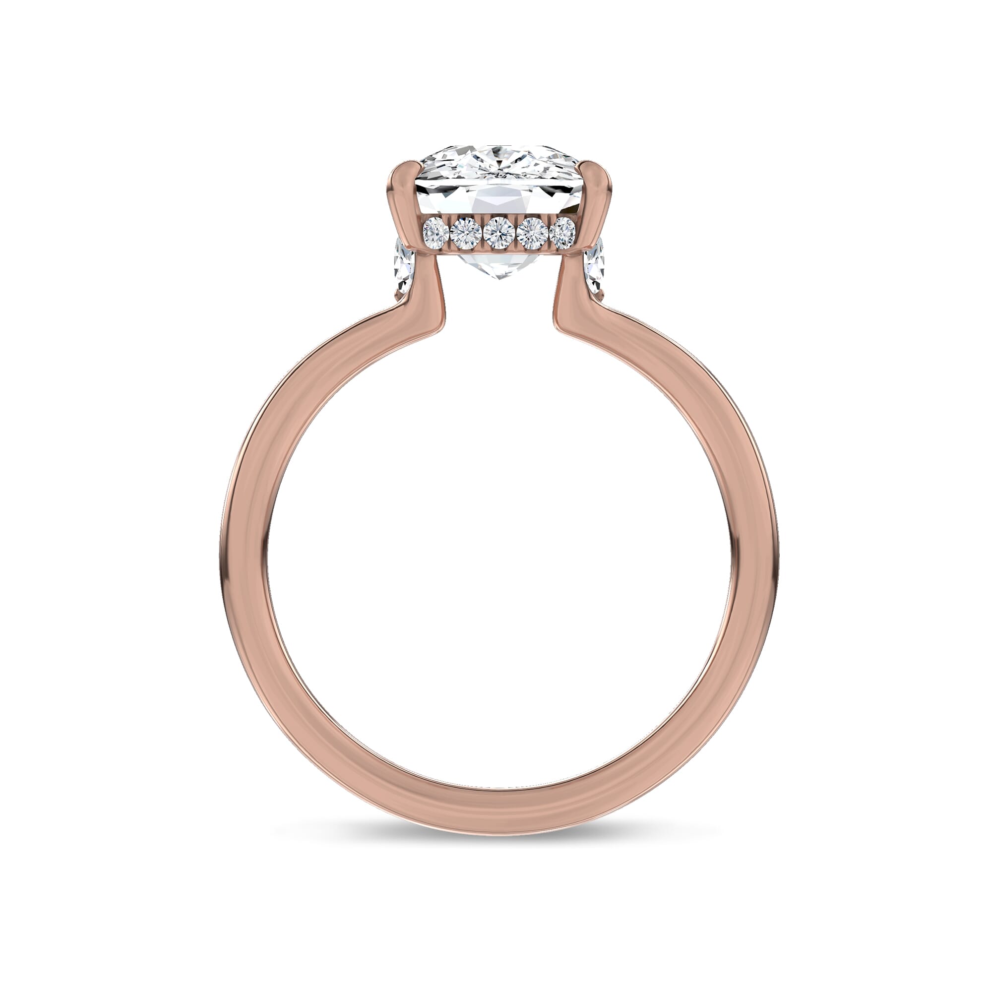 Marcelle Lab Diamond Accent Hidden Halo Engagement Ring