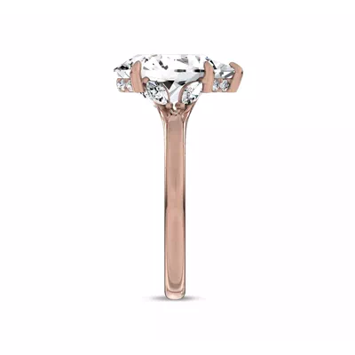 Marcelle Lab Diamond Accent Hidden Halo Engagement Ring