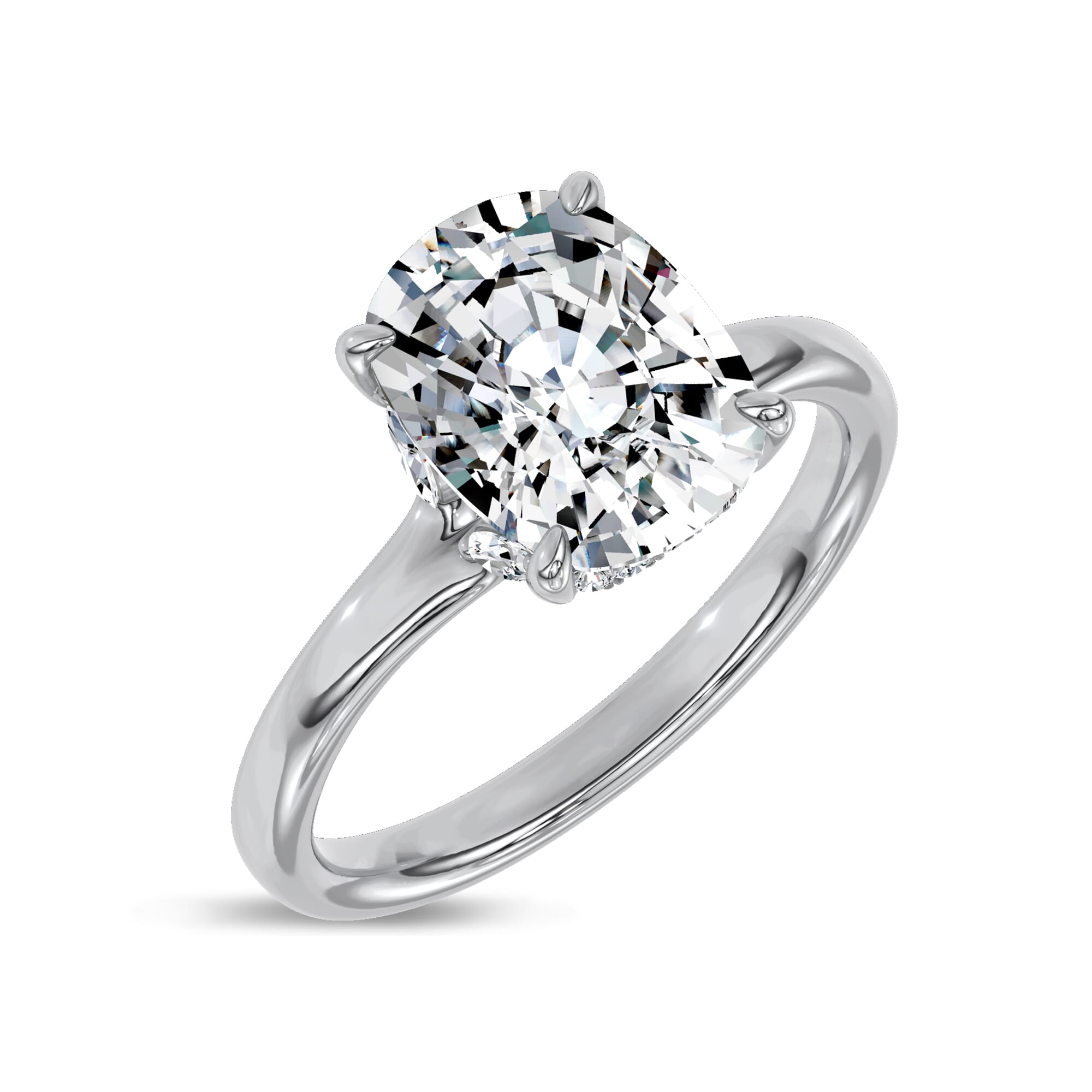 Marcelle Lab Diamond Accent Hidden Halo Engagement Ring