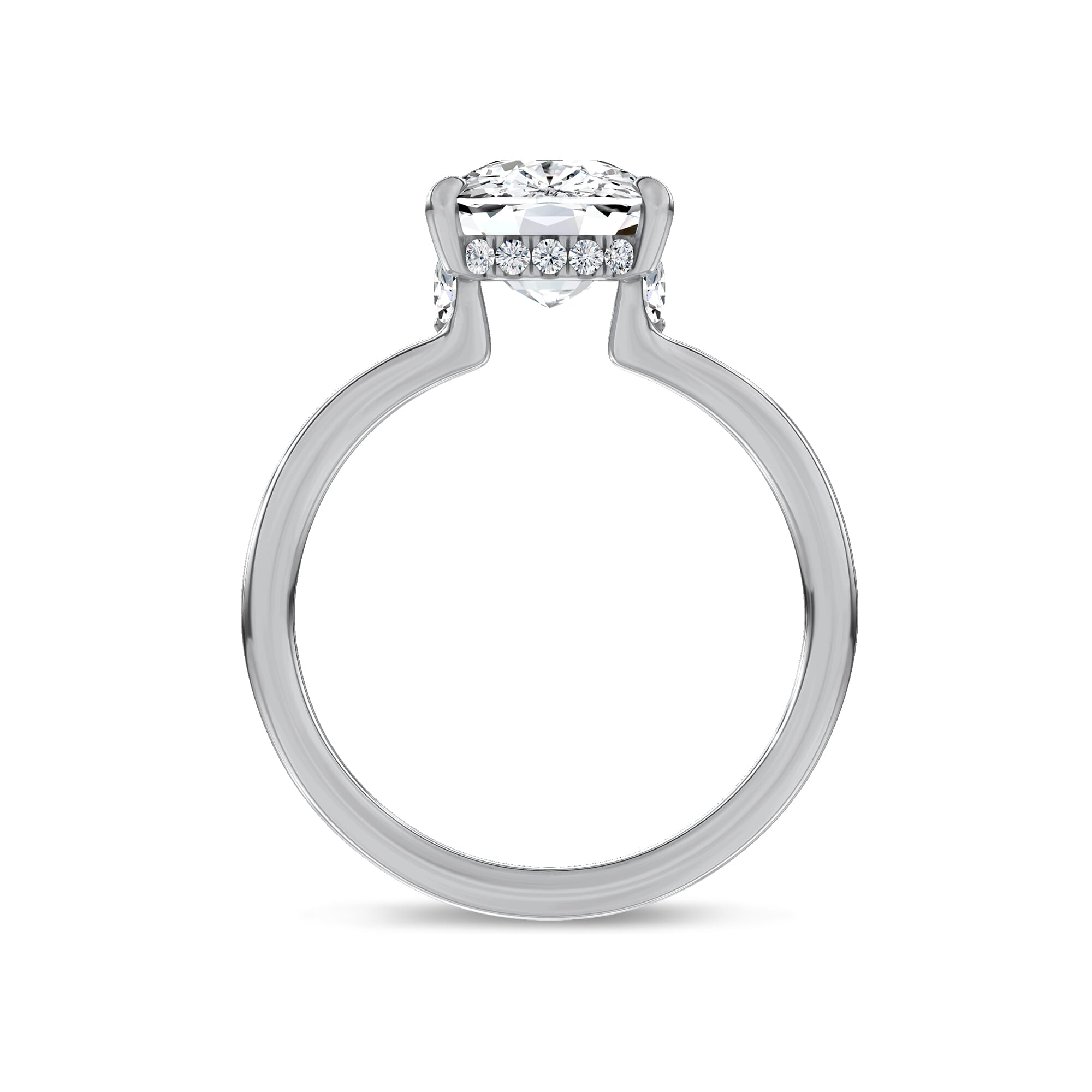 Marcelle Lab Diamond Accent Hidden Halo Engagement Ring