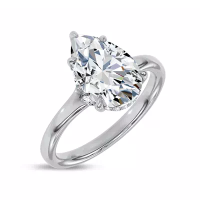 Marcelle Lab Diamond Accent Hidden Halo Engagement Ring