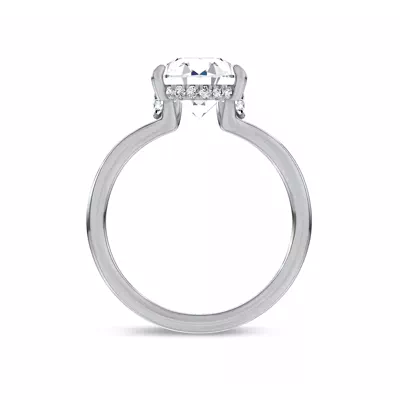 Marcelle Lab Diamond Accent Hidden Halo Engagement Ring