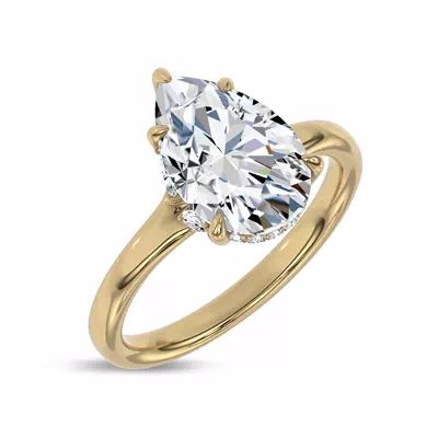 Marcelle Lab Diamond Accent Hidden Halo Engagement Ring