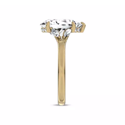 Marcelle Lab Diamond Accent Hidden Halo Engagement Ring