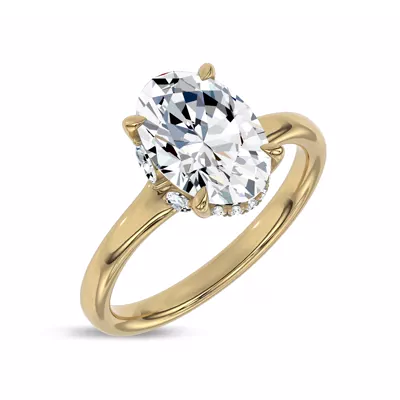 Marcelle Lab Diamond Accent Hidden Halo Engagement Ring