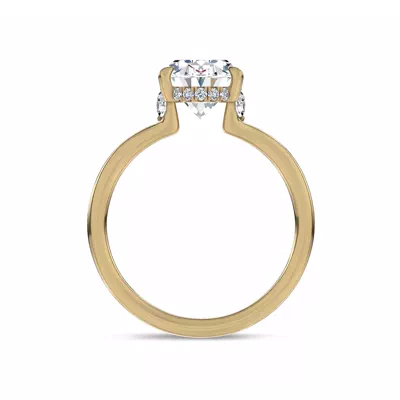 Marcelle Lab Diamond Accent Hidden Halo Engagement Ring