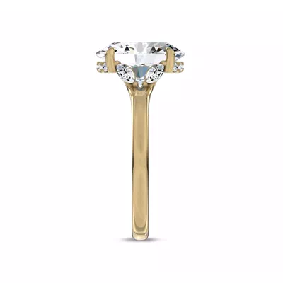 Marcelle Lab Diamond Accent Hidden Halo Engagement Ring