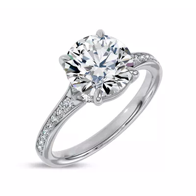 Marcelle Lab Diamond Accent Pavé Engagement Ring
