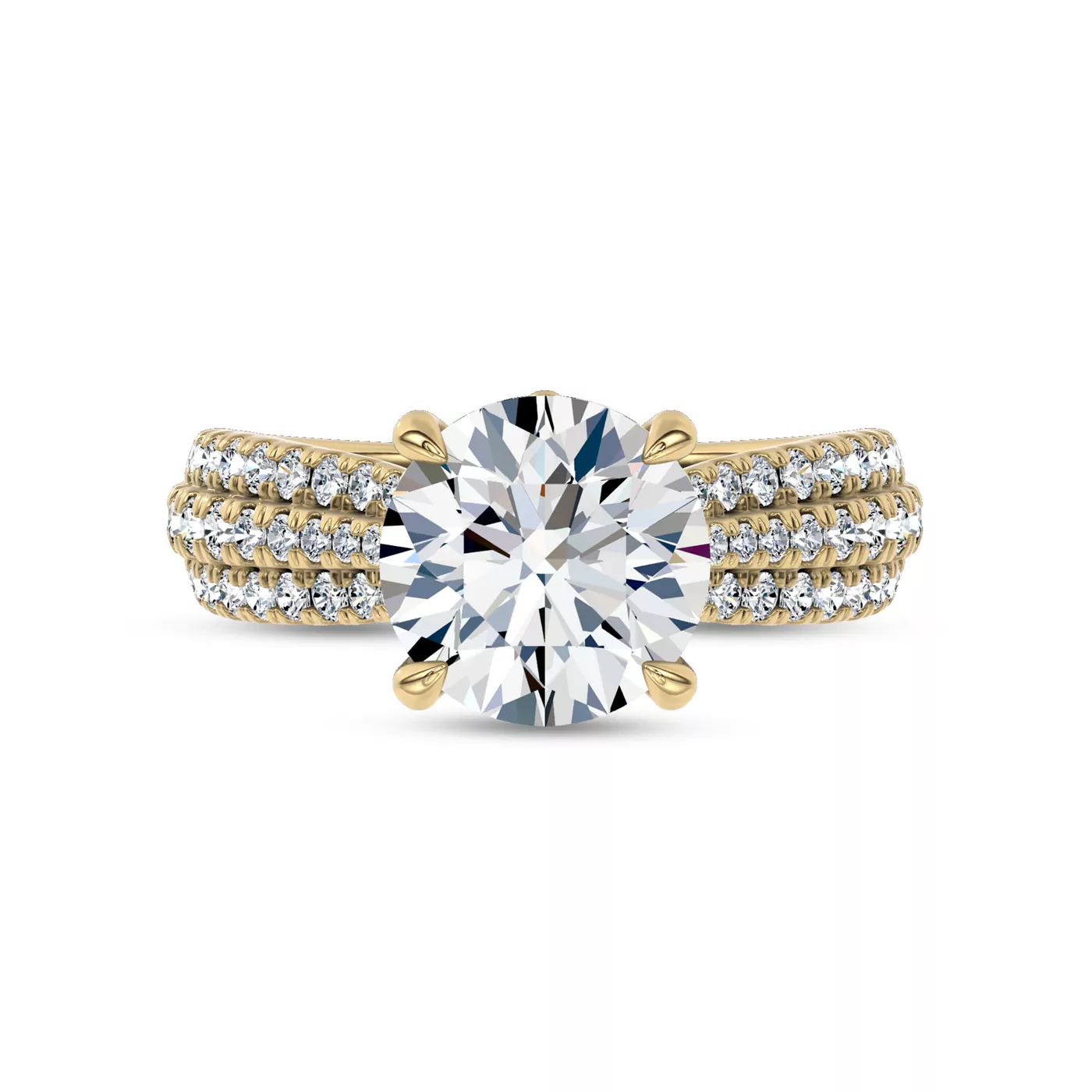 Serenade Petal Pavé Engagement Ring by Christian Siriano - 14K Yellow Gold