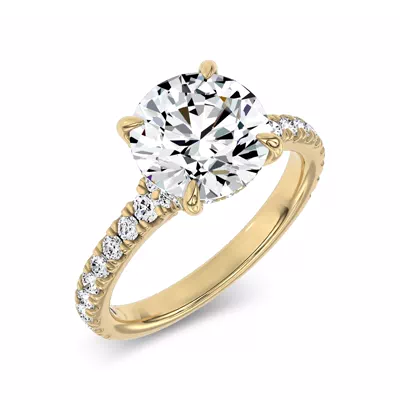 Gilded Glow Pavé Lab Engagement Ring by Christian Siriano