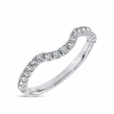C‑Prong Curved Pavé Band by Christian Siriano