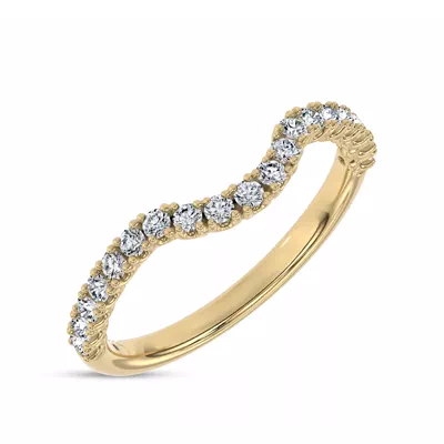 C‑Prong Curved Pavé Lab Band by Christian Siriano