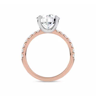 Sculpted C-Prong Pavé Lab Engagement Ring by Christian Siriano