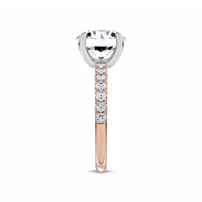 Sculpted C-Prong Pavé Lab Engagement Ring by Christian Siriano