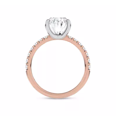 Sculpted C-Prong Pavé Lab Engagement Ring by Christian Siriano