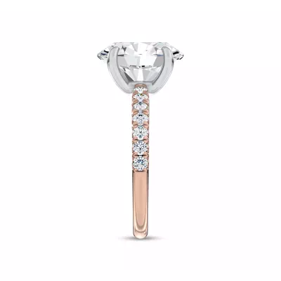 Sculpted C-Prong Pavé Lab Engagement Ring by Christian Siriano