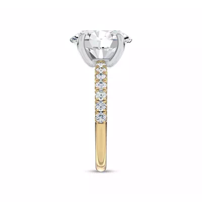 Sculpted C-Prong Pavé Lab Engagement Ring by Christian Siriano