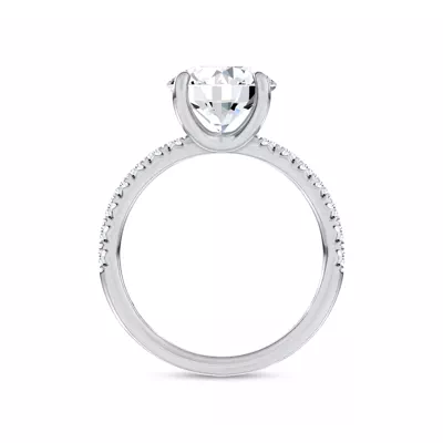 Sculpted C-Prong Pavé Lab Engagement Ring by Christian Siriano