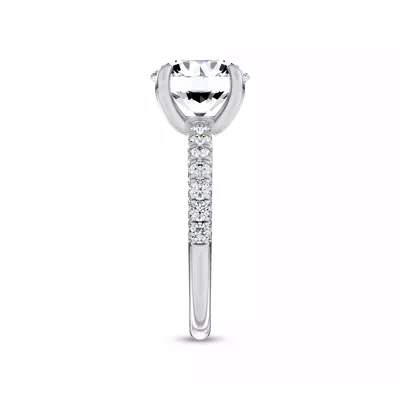 Sculpted C-Prong Pavé Lab Engagement Ring by Christian Siriano