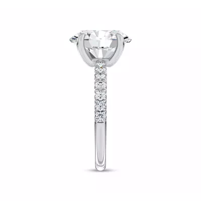 Sculpted C-Prong Pavé Lab Engagement Ring by Christian Siriano