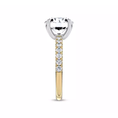 Sculpted C-Prong Pavé Lab Engagement Ring by Christian Siriano