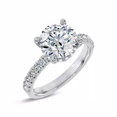 Moonlit Veil Pavé Lab Engagement Ring by Christian Siriano