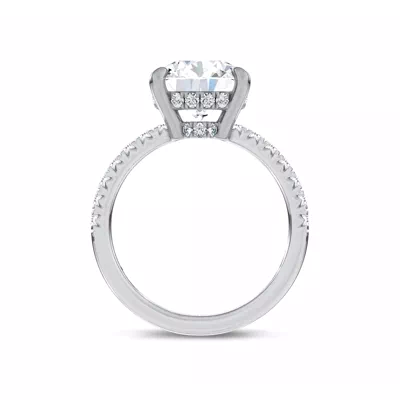 Moonlit Veil Pavé Lab Engagement Ring by Christian Siriano