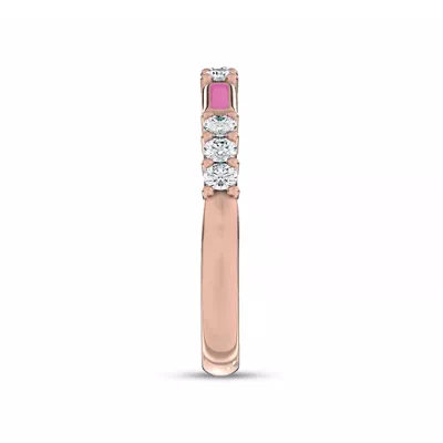 Colvivre Pink Ceramic Lab Diamond Band by Christian Siriano