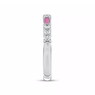 Colvivre Pink Ceramic Lab Diamond Band by Christian Siriano