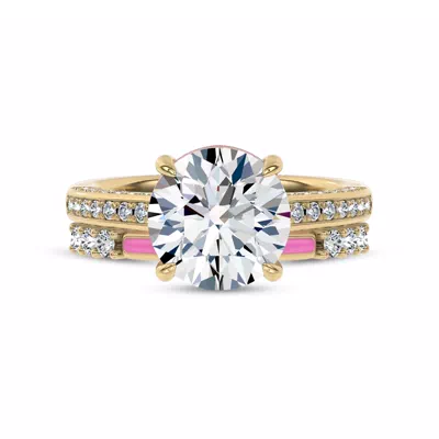 Colvivre Pink Ceramic Lab Diamond Band by Christian Siriano