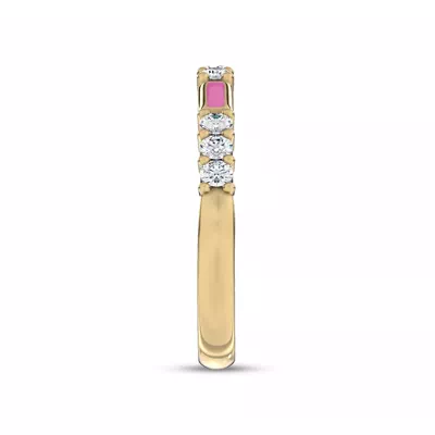 Colvivre Pink Ceramic Lab Diamond Band by Christian Siriano