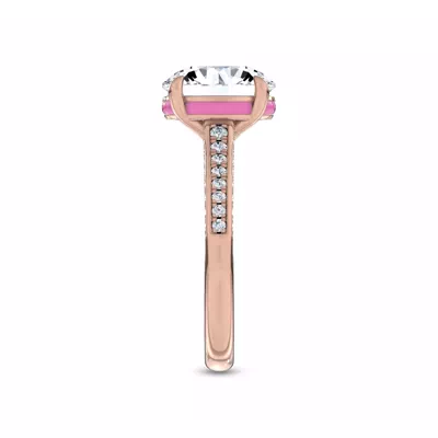 Colvivre Pink Hidden Halo Lab Engagement Ring by Christian Siriano
