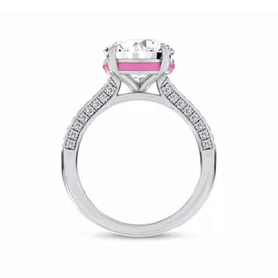 Colvivre Pink Hidden Halo Lab Engagement Ring by Christian Siriano