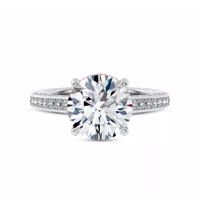Colvivre Pink Hidden Halo Engagement Ring by Christian Siriano