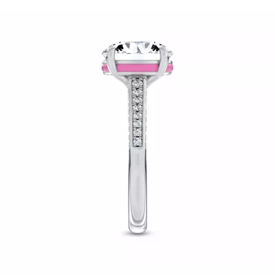 Colvivre Pink Hidden Halo Engagement Ring by Christian Siriano