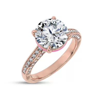 Colvivre Pink Hidden Halo Lab Engagement Ring by Christian Siriano