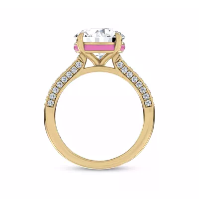 Colvivre Pink Hidden Halo Lab Engagement Ring by Christian Siriano
