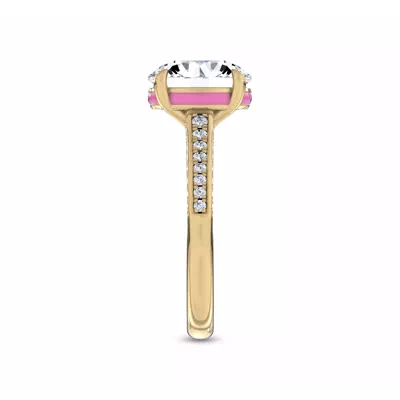 Colvivre Pink Hidden Halo Engagement Ring by Christian Siriano
