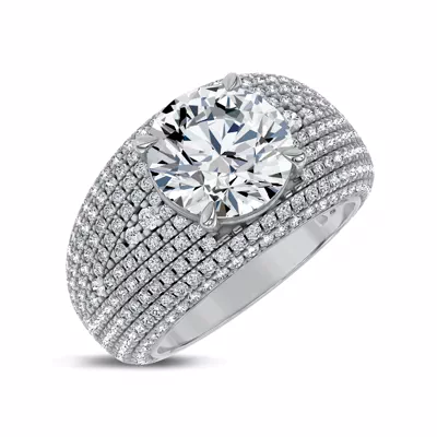 Grand Pavé Dome Lab Diamond Engagement Ring