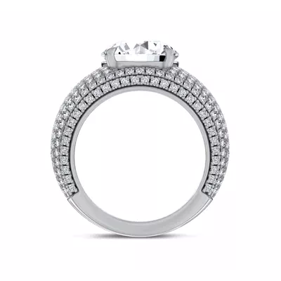 Grand Pavé Dome Lab Diamond Engagement Ring