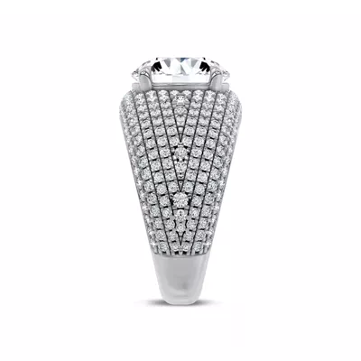 Grand Pavé Dome Lab Diamond Engagement Ring