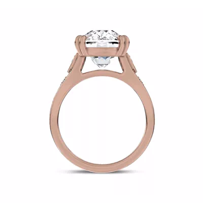 Vintage Cathedral Half-Moon Lab Diamond Engagement Ring