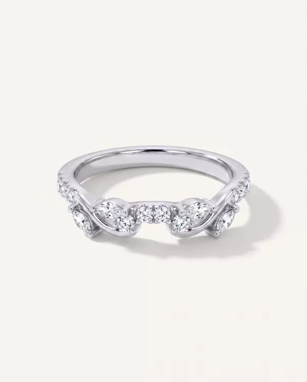Women’s Wedding Ring Hayden Round and Marquise Lab Band