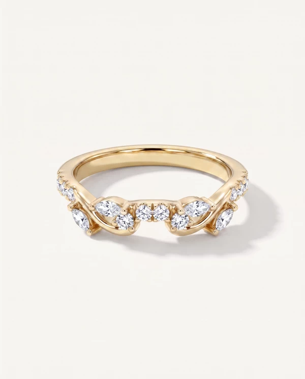 Women’s Wedding Ring Hayden Round and Marquise Lab Band