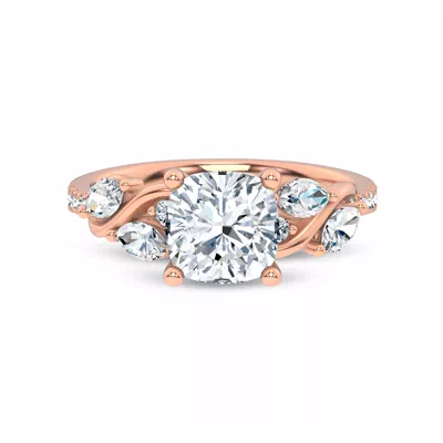 Hayden Curved Vine Lab Engagement Ring