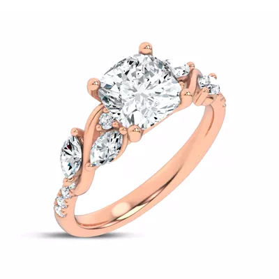 Hayden Curved Vine Lab Engagement Ring