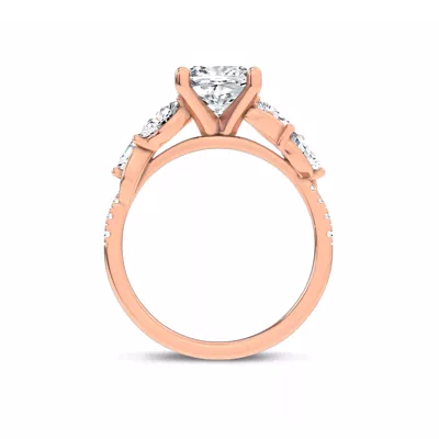 Hayden Curved Vine Lab Engagement Ring